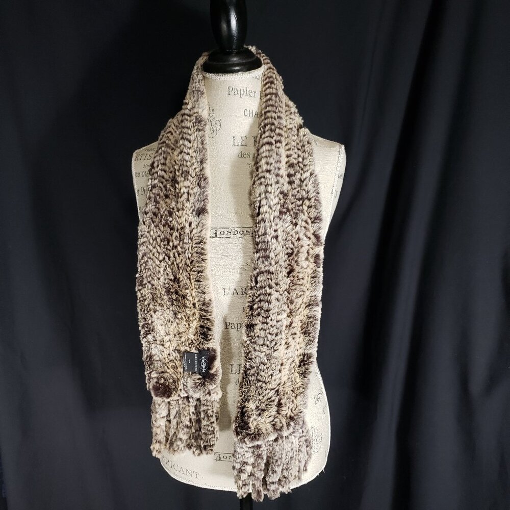 Toupy Paris France 100% Genuine Fur Scarf